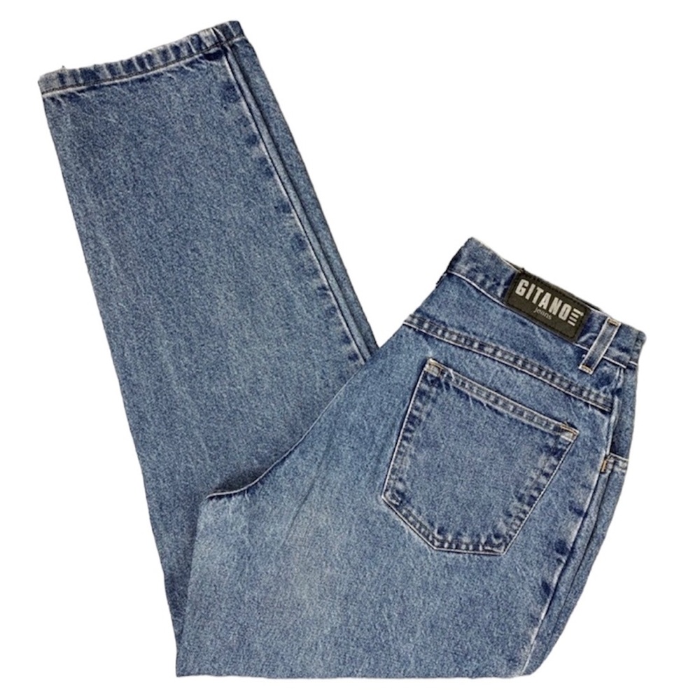 Vintage 80s Gitano Stonewash Blue Mom Jeans High Waisted 12 Petite 30”x28”